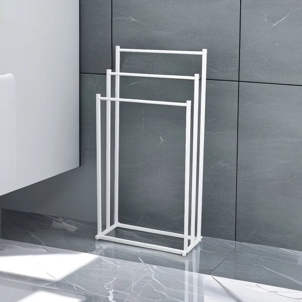 Vertical Metal Towel Rack - Non-Perforated Hanging Rod Bathroom