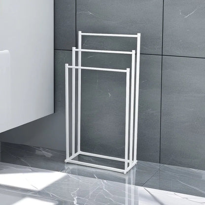 Vertical Metal Towel Rack - Non-Perforated Hanging Rod Bathroom