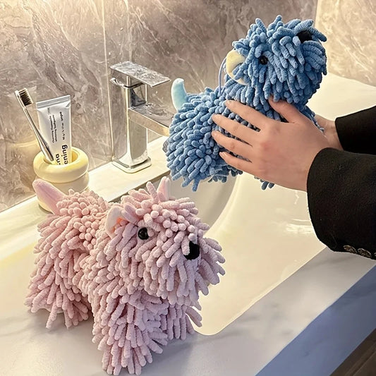 Wall Mount Puppy Shaped Hand Towel - Kitchen Bathroom Absorbent
