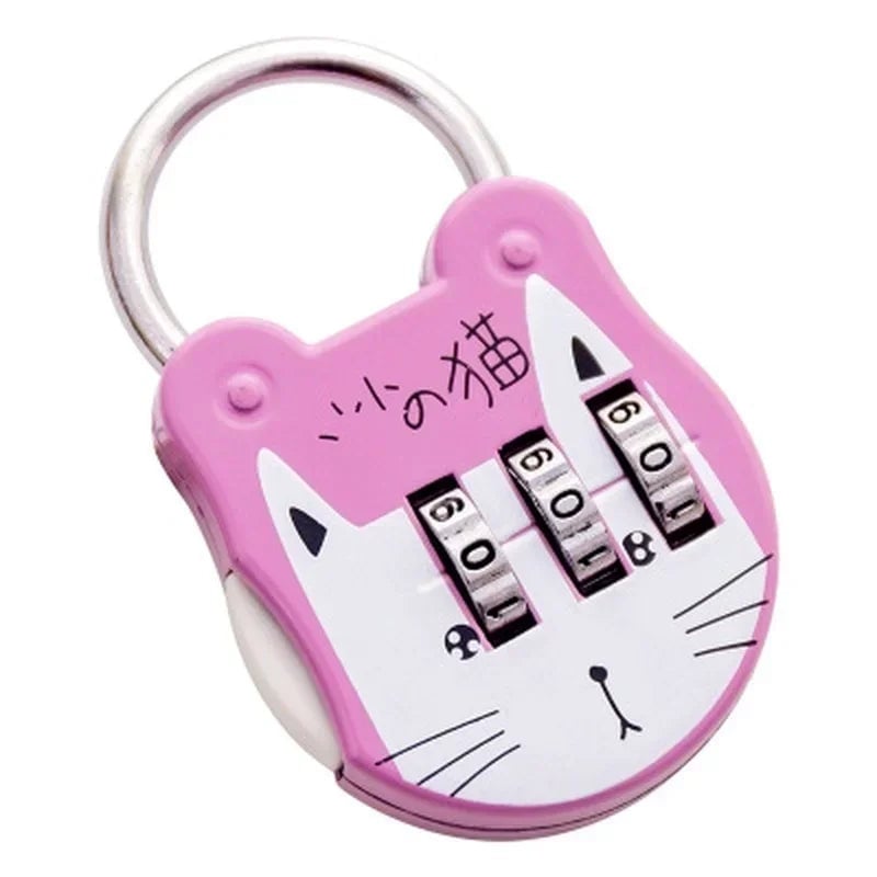 3-Digit TSA Cat Design Mini Combination Luggage Padlock Security