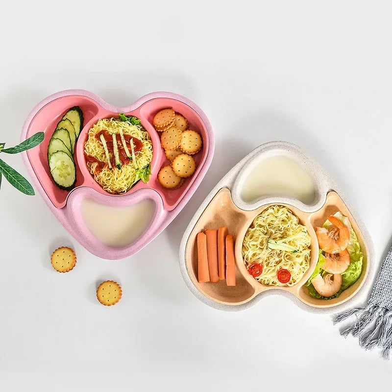 BPA-Free Suction Plates with Dividers - Stackable Toddler Dishes