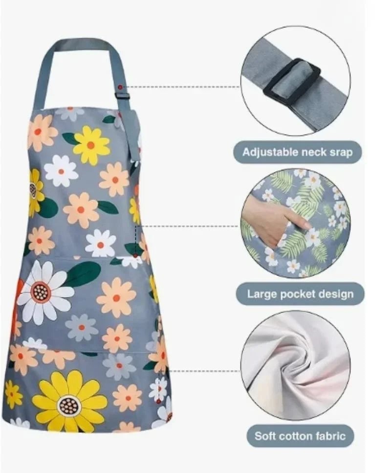 Adjustable Waterproof Kitchen Apron - Coffee Baking Oil Proof