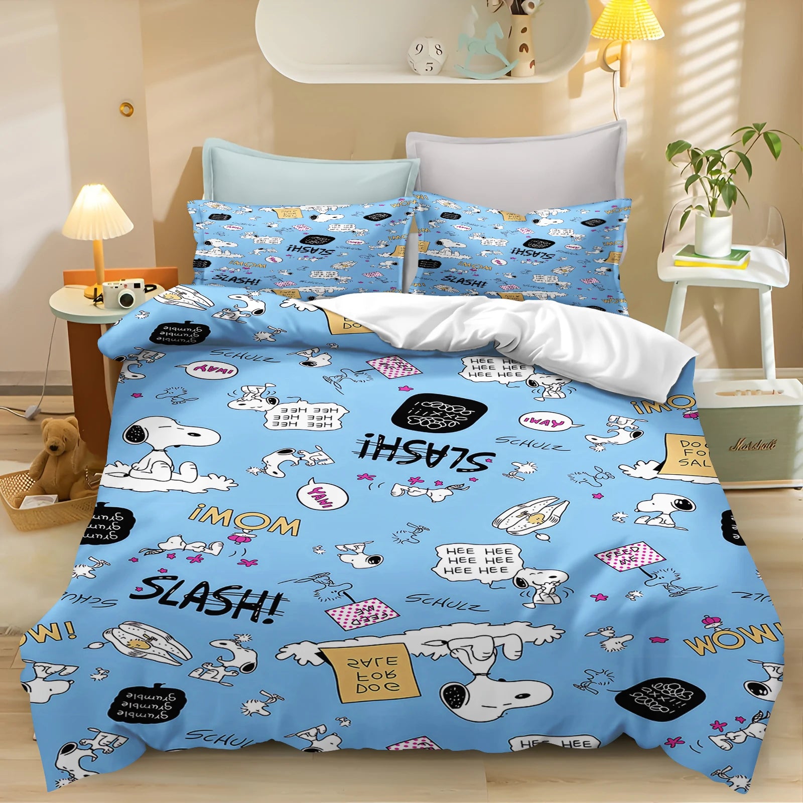 Snoopy Peanuts 3D King Size Duvet Cover Comforter Bedding Set