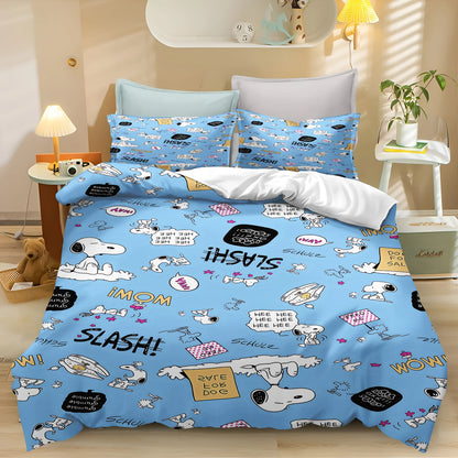 Snoopy Peanuts 3D King Size Duvet Cover Comforter Bedding Set