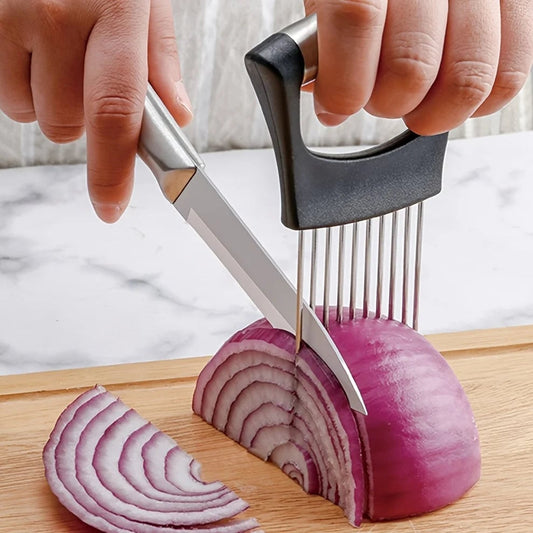 Stainless Steel Onion Slicer Holder - Multi Vegetable Cutter Tool