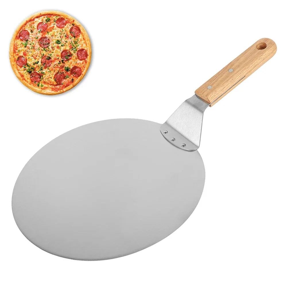 Metal Non-Stick Pizza Peel 6.5/10/12 Inch Wood Handle Shovel