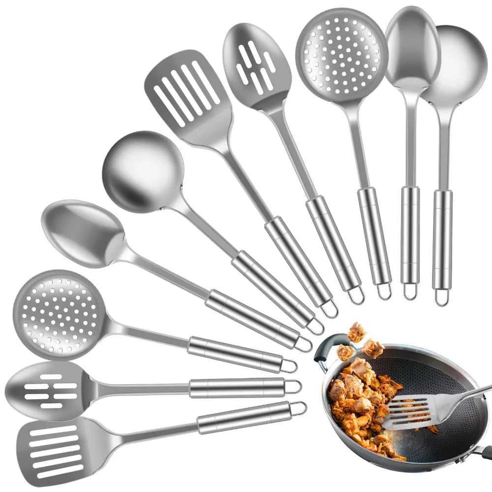 Stainless Steel Wok Spatula Set Long Handle Kitchen Utensils
