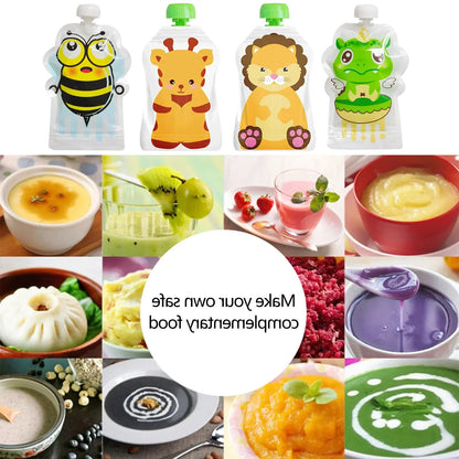 8pcs 148ml Reusable Squeeze Bottles Food Storage Bags for Toddlers