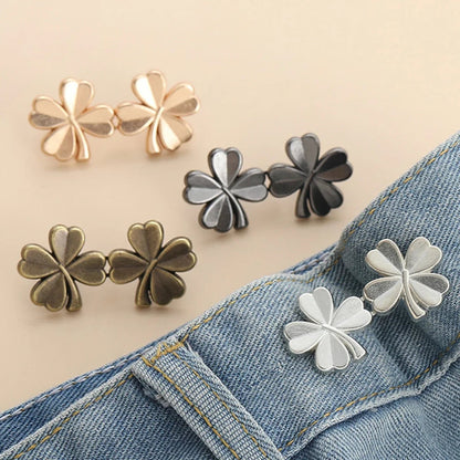 Adjustable Jean Button Clips - Retractable Waist Tightener Buckle