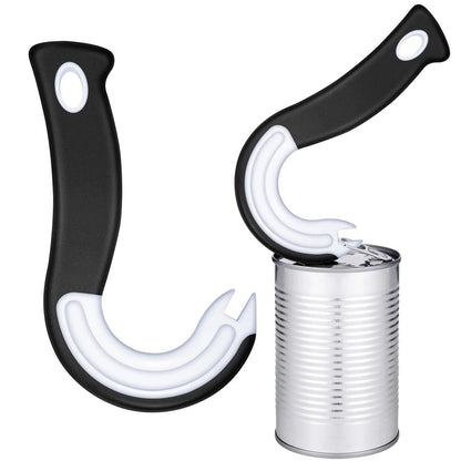 Ring Pull Can Opener J Hook Non-Slip Rubber Grip Easy Open Tool
