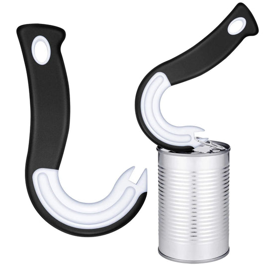Ring Pull Can Opener J Hook Non-Slip Rubber Grip Easy Open Tool