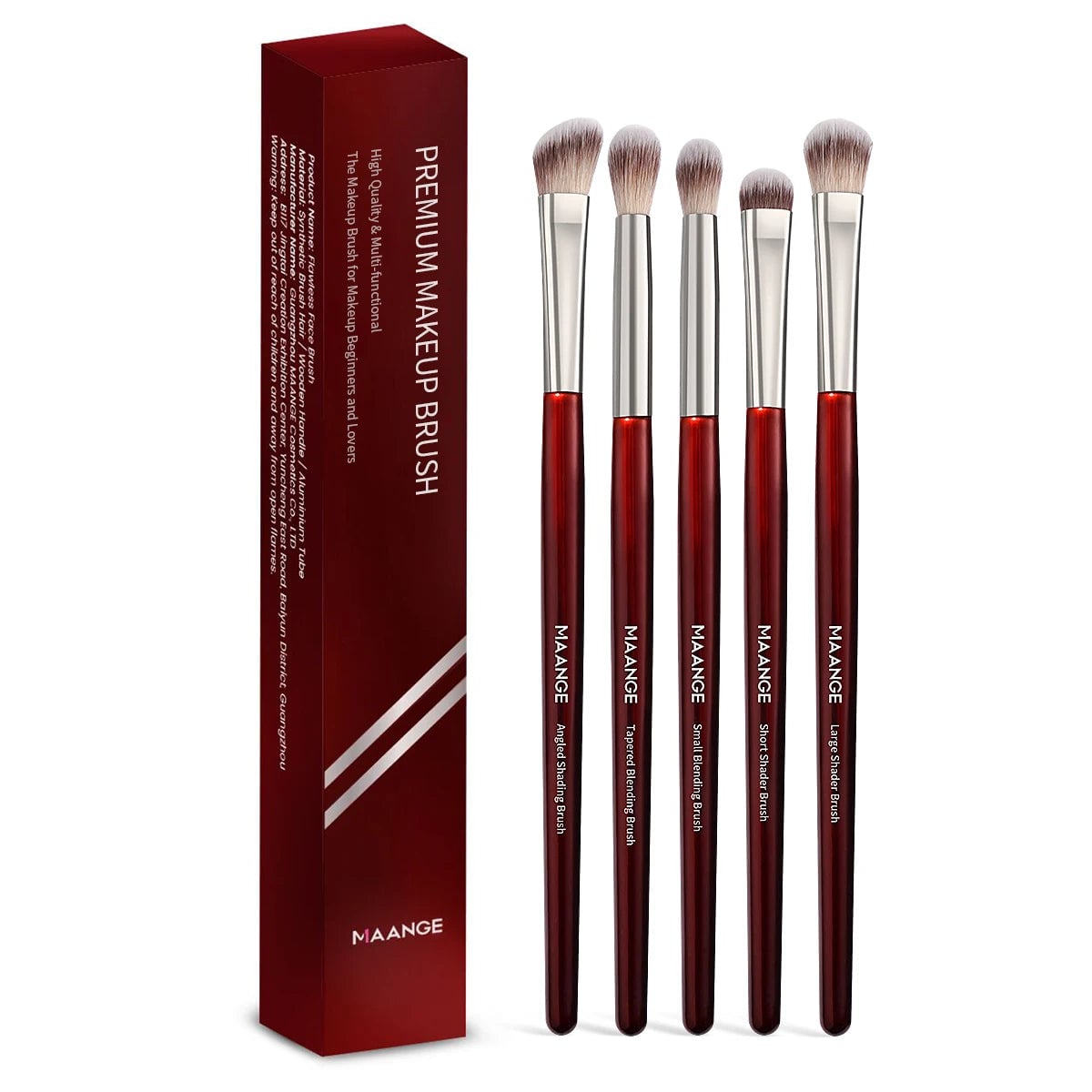 5-Piece Eye Makeup Brush Set - Soft Bristle Concealer & Eyeshadow