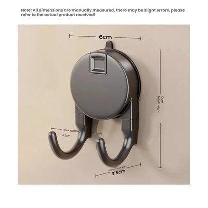 Strong Suction Cup Hooks No Drill Dual Hook Bathroom Kitchen