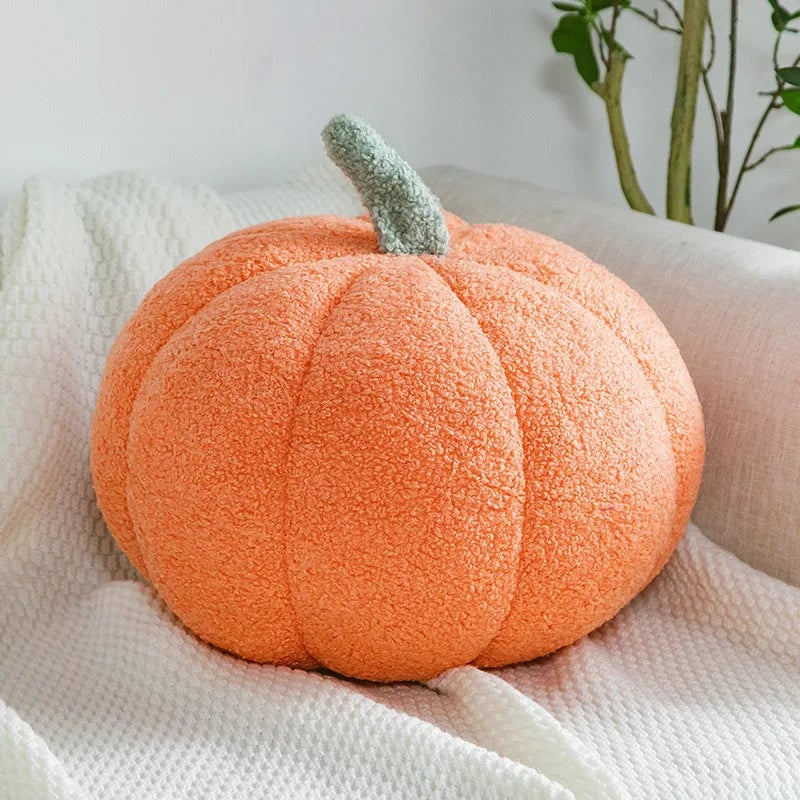 Orange Pumpkin Decorative Throw Pillow - Nordic Plush Sofa Cushion