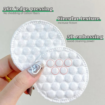 Cotton Makeup Remover Pads 100-200pcs Double Sided Round Facial