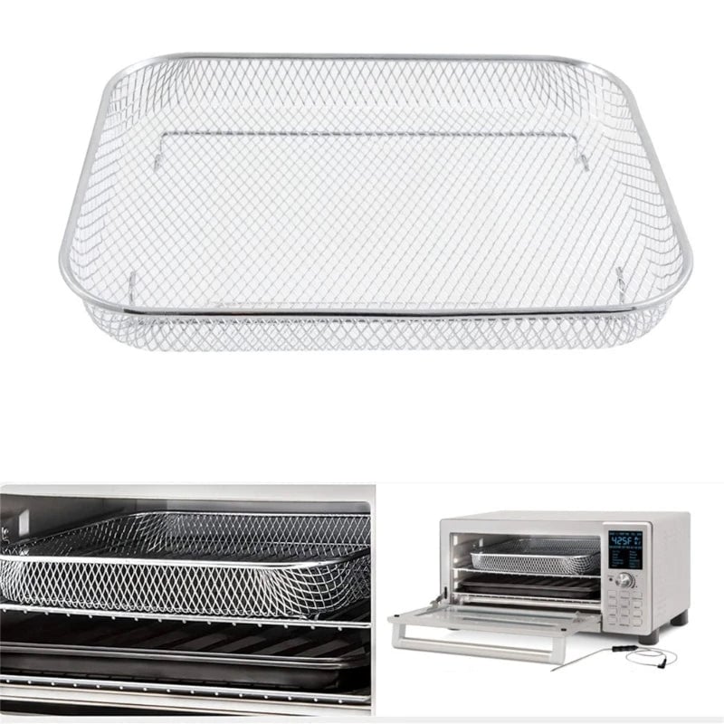 Stainless Steel Air Fryer Basket Oven Crisper Tray Large Capacity