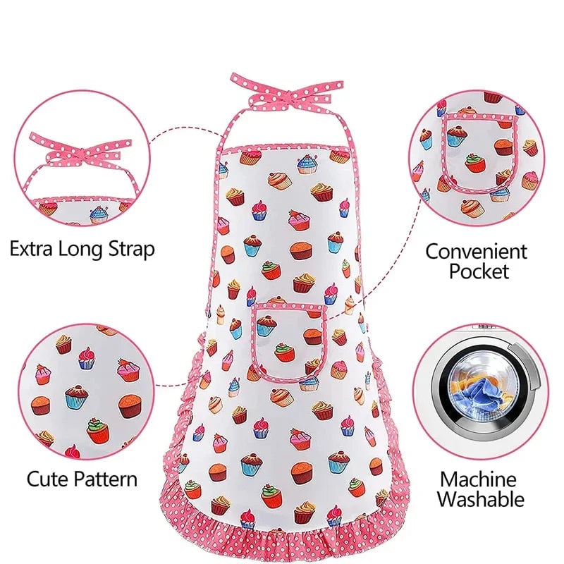 Pink Chef Apron Kitchen Pretend Play Set Educational Baking Toys
