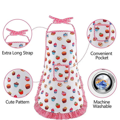 Pink Chef Apron Kitchen Pretend Play Set Educational Baking Toys