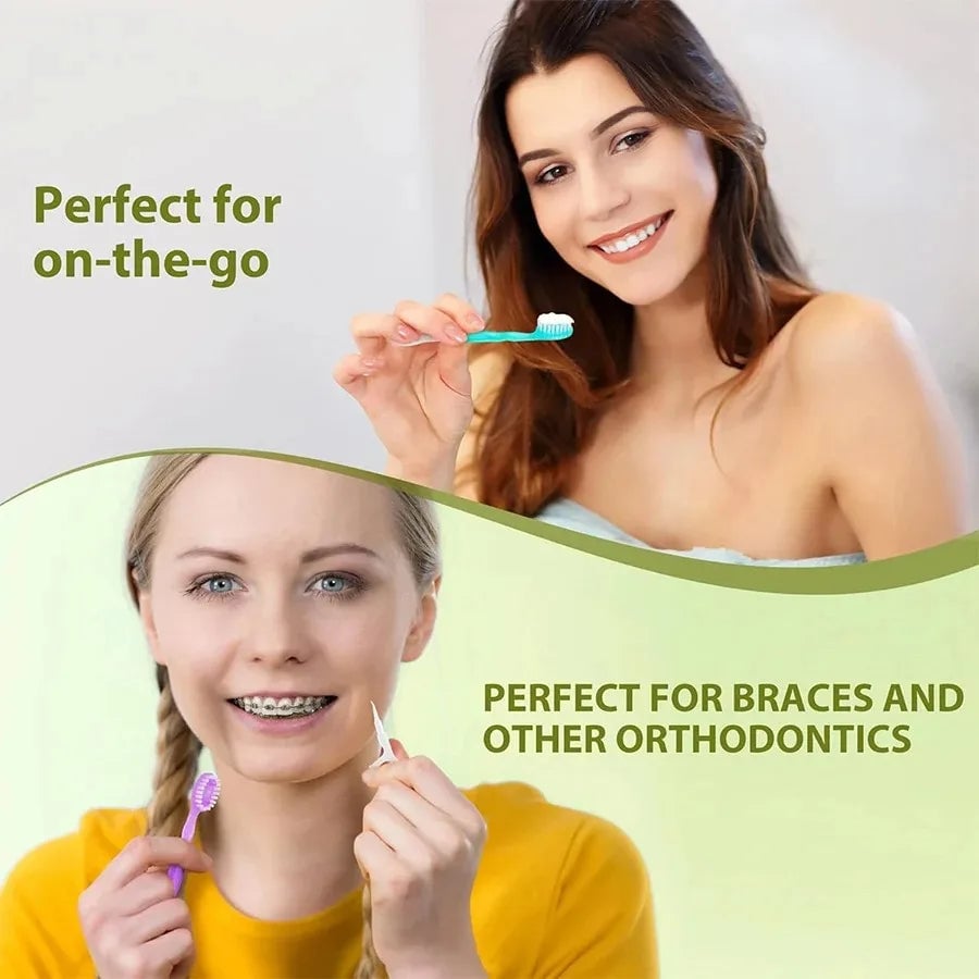 3-in-1 Portable Travel Toothbrush Set with Bursting Beads & Floss