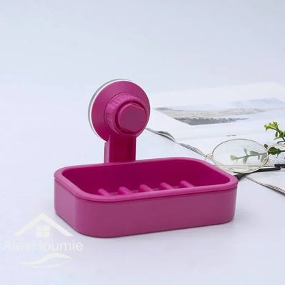 Suction Cup Soap Holder Box - Waterproof Bathroom Storage Tray