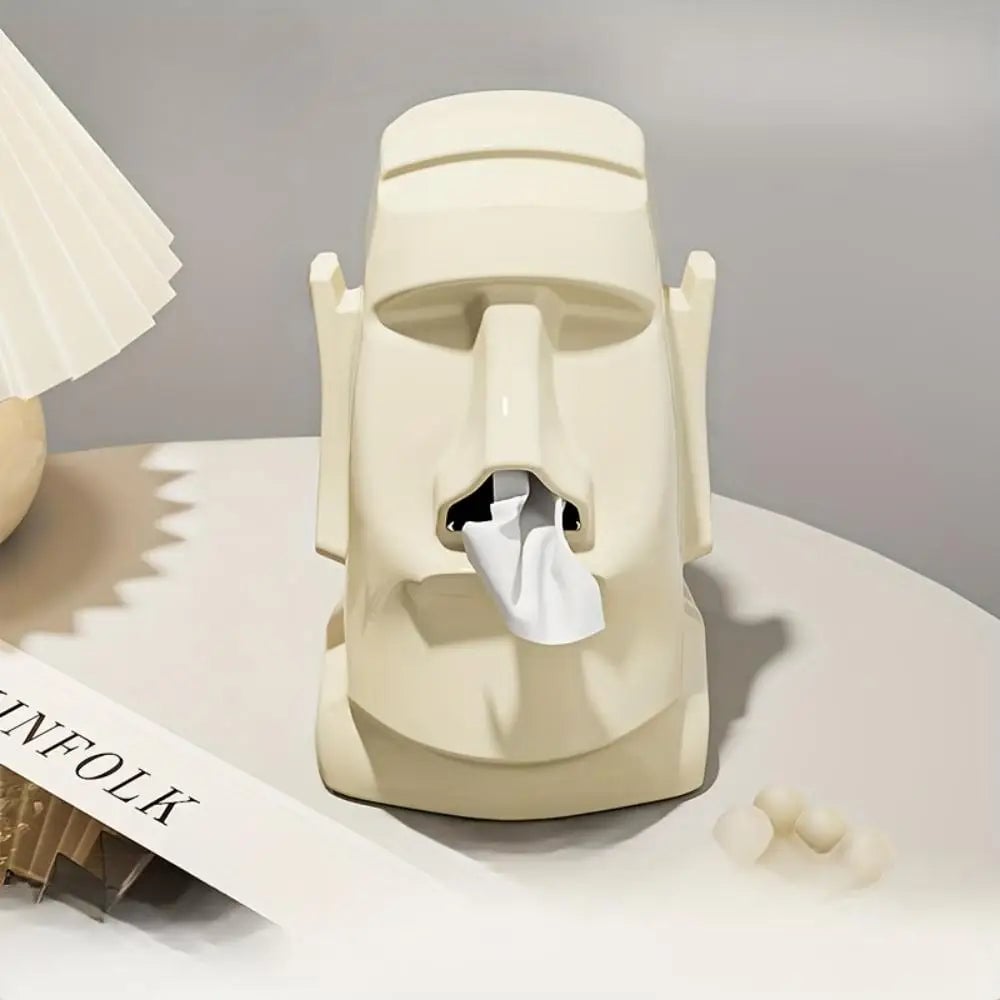 Stone Figure Decorative Tissue Box - Modern Table Paper Dispenser