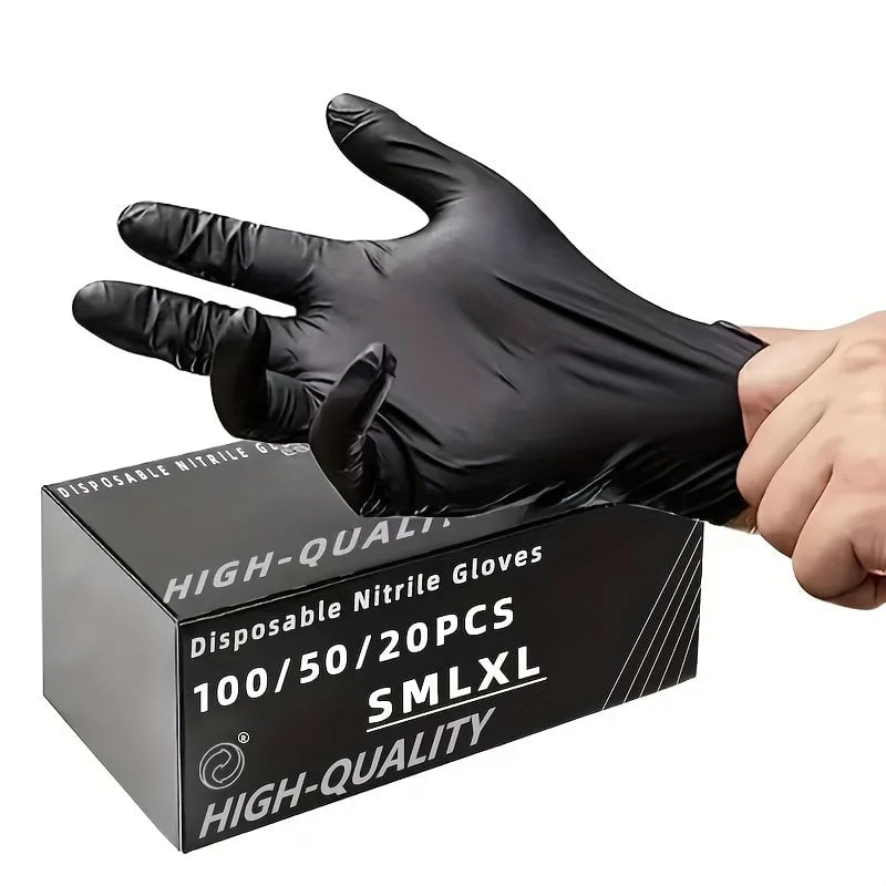 Black Nitrile Gloves Thickened Disposable Waterproof Tattoo Cleaning