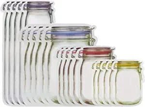 Leakproof Reusable Mason Jar Zipper Bags Multi-Size Food Storage
