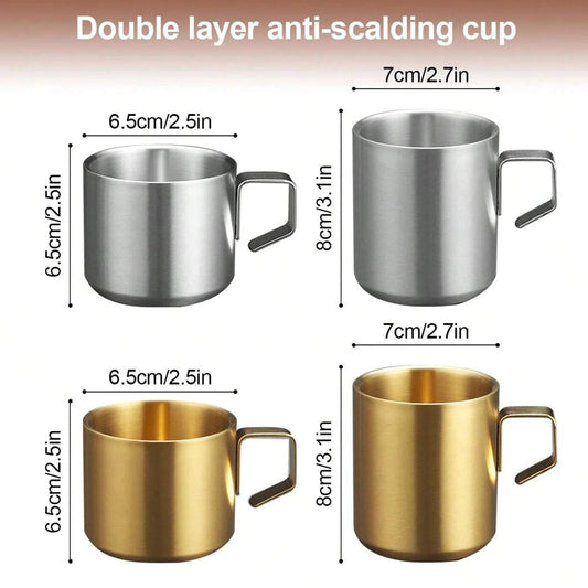 Stainless Steel Double Wall Insulated Coffee Mug with Handle 12oz