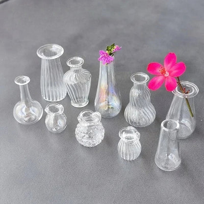 Miniature Glass Vase - Dollhouse Fairy Garden Hydroponic Decor