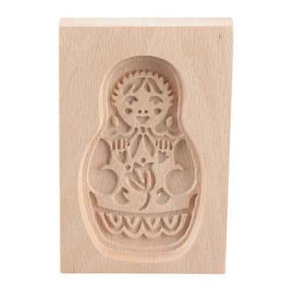 Wooden Cookie Cutter Baking Mold Press Stamps Gingerbread DIY Tool