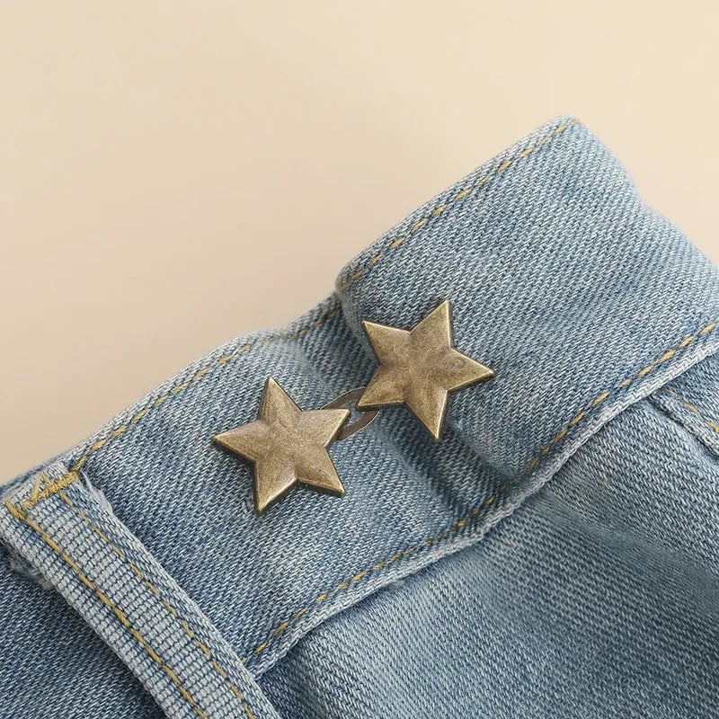 Adjustable Jean Button Clips - Retractable Waist Tightener Buckle