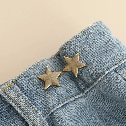 Adjustable Jean Button Clips - Retractable Waist Tightener Buckle