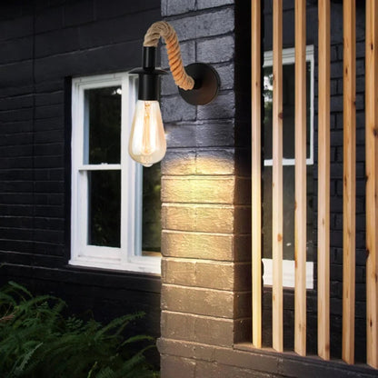 Industrial Hemp Rope Iron Wall Vintage Lamp
