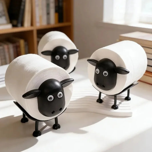 Adorable Sheep-Shaped Toilet Paper Holder - Durable Plastic Home Decor Holiday Party Essentials Toilet Paper Holder