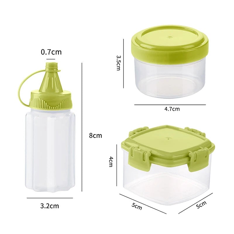 3Pcs Mini Squeeze Bottles Portable Salad Dressing Containers BBQ