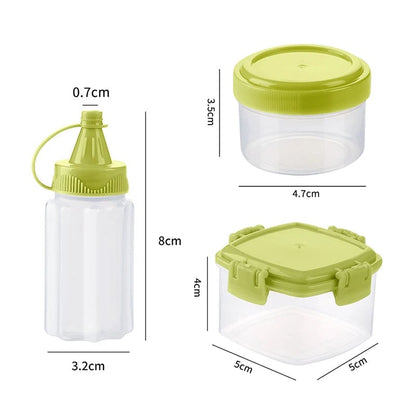 3Pcs Mini Squeeze Bottles Portable Salad Dressing Containers BBQ