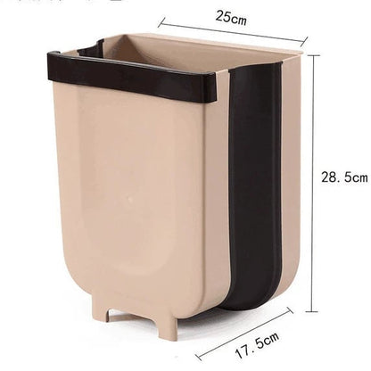 Folding Kitchen Car Trash Can - Space-Saving Waste Bin Dustbin