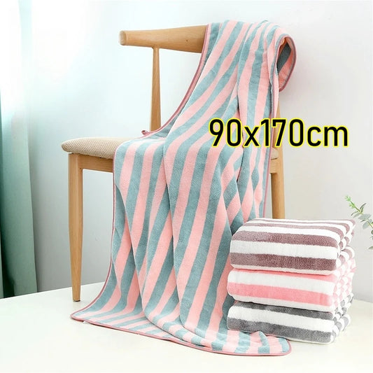 Stripe Super Soft Bath Towel 90x170cm Super Absorbent Multi-Use
