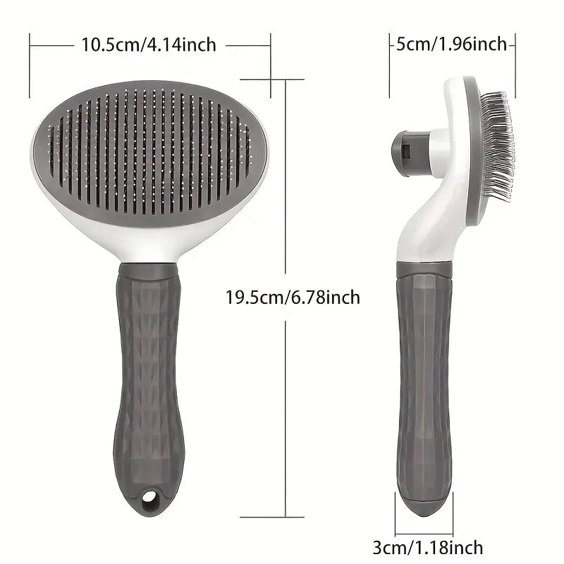 One-Click Pet Hair Removal Comb - Automatic Slicker Brush Dogs Cats