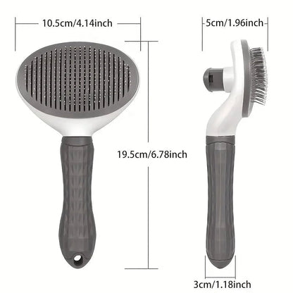 One-Click Pet Hair Removal Comb - Automatic Slicker Brush Dogs Cats