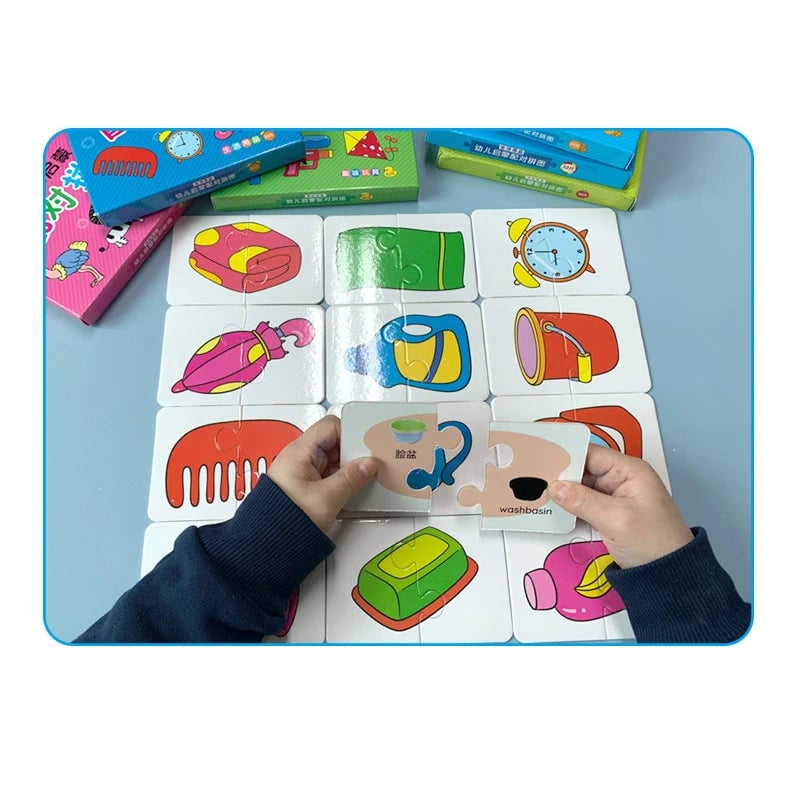 Montessori Learning Cards - Cognitive Development Educational Puzzles