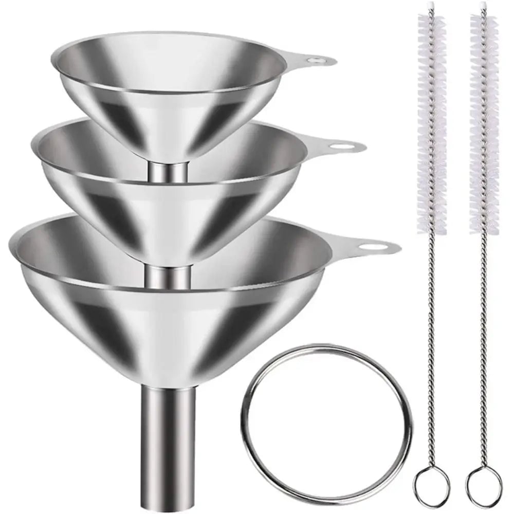 Wide Mouth Stainless Steel Funnel Strainer - Kitchen Oil Filter