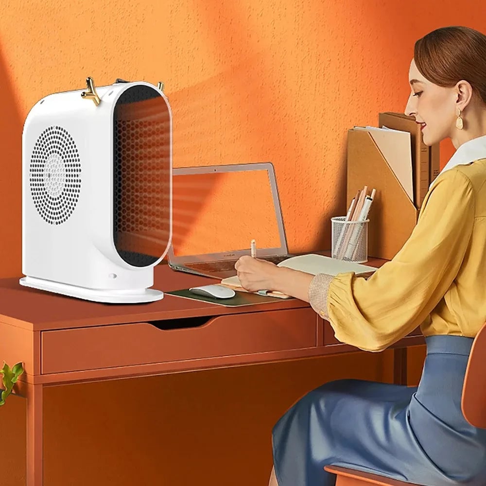 500W Desktop Electric Heater with Intelligent Thermostat Fan