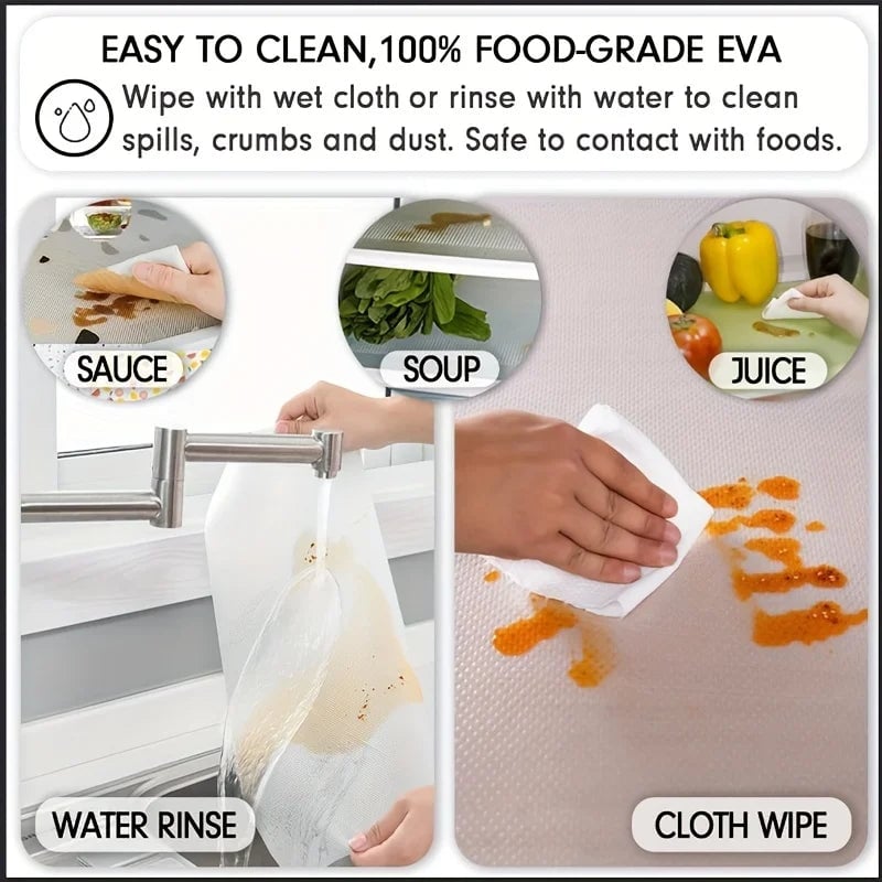 4PCS EVA Waterproof Refrigerator Liner Mats - Anti-Oil Kitchen Pads