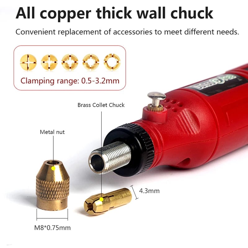 USB Cordless Rotary Tool Kit 24PCS Engraving Pen Drill Jewelry Metal