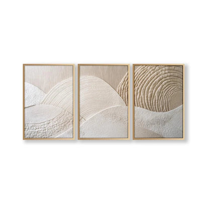 Japandi Triptych Canvas Wall Art Set Nature Abstract Modern Poster
