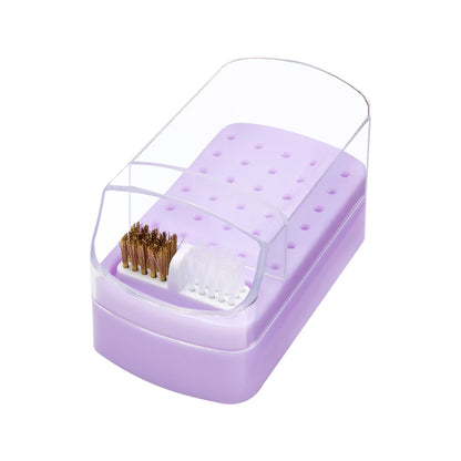 30 Slot Acrylic Nail Drill Bits Organizer Box Dustproof Storage