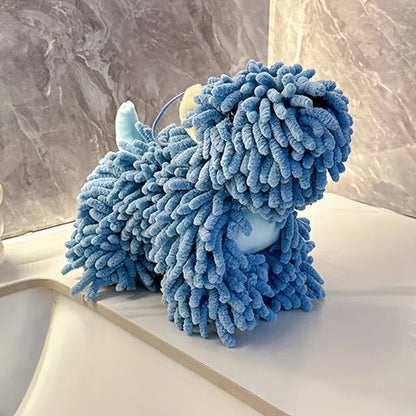 Wall Mount Puppy Shaped Hand Towel - Kitchen Bathroom Absorbent