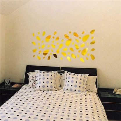 12pcs 3D Mirror Wall Stickers Removable DIY Living Room Decor