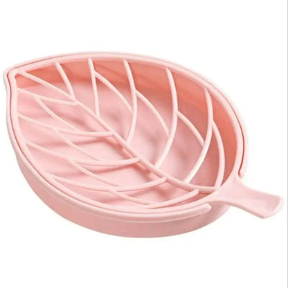 Green Leaf Soap Dish Tray - Plastic Soap Saver Holder for Bathroom
